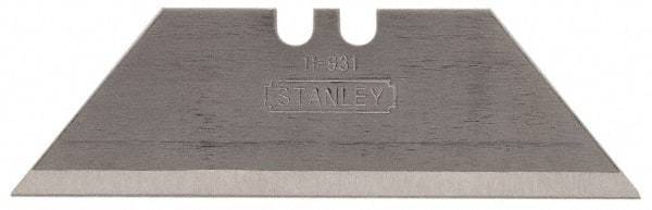 Stanley - 100 Piece Carbon Steel Utility Knife Blade - 2-7/16" OAL, 0.035" Blade Thickness - A1 Tooling