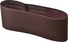 Norton - 3" Wide x 18" OAL, 80 Grit, Aluminum Oxide Abrasive Belt - Aluminum Oxide, Medium, Coated, X Weighted Cloth Backing, Series R228 - A1 Tooling