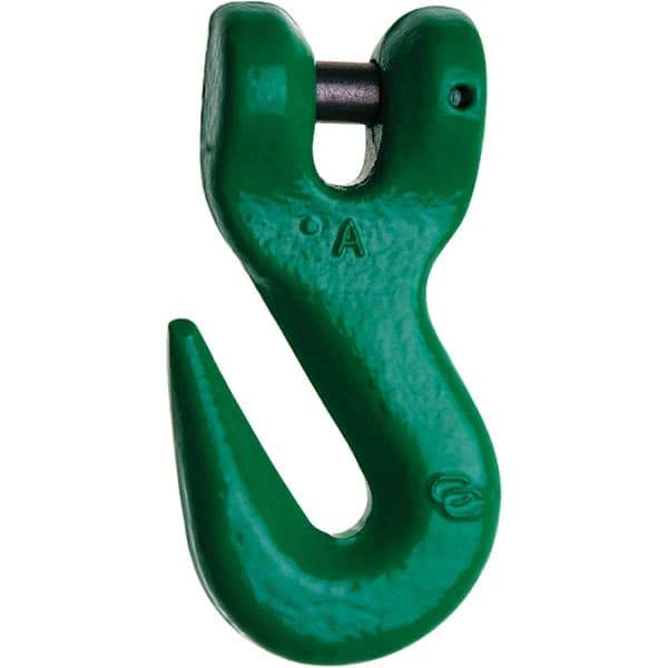 Campbell - 1/2" Chain Diam, 100 Chain Grade Clevis Hook - 15,000 Lb Capacity, 9/16" ID, 5/8" Pin Diam, 21/32" Hook Throat, 6-15/32" OAL, 3-1/2" Hook Width - A1 Tooling