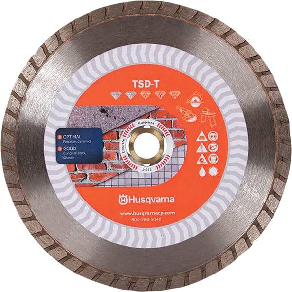 Husqvarna - 7" Diam, 5/8 & 7/8" Arbor Hole Diam, Continuous Edge Tooth Wet & Dry Cut Saw Blade - Diamond-Tipped, Fast Cutting & Smooth Action, Standard Round Arbor - A1 Tooling