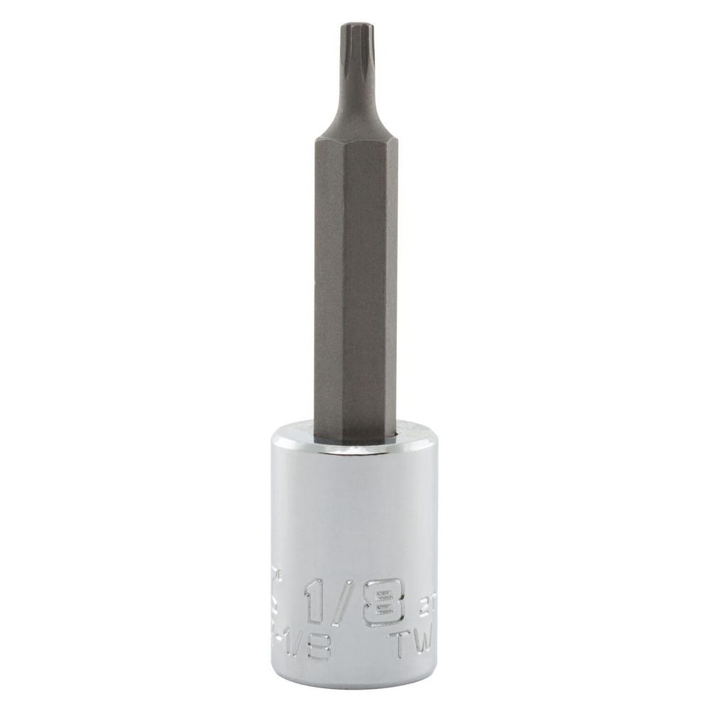 Hand Hex & Torx Bit Sockets; Socket Type: Hex Bit Socket; Tool Type: Hex Bit Socket; Hex Size (Inch): 1/8 in; Bit Length (Inch): 2-3/4; Bit Length: 2.75 in; Insulated: No; Material: Steel; Finish: Chrome-Plated; Overall Length (Inch): 2-3/4 in; Non-sparki