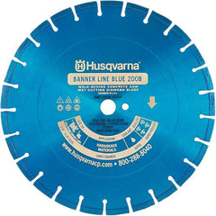 Husqvarna - 24" Diam, 1" Arbor Hole Diam, Continuous Edge Tooth Wet & Dry Cut Saw Blade - Diamond-Tipped, General Purpose Action, Standard Round Arbor - A1 Tooling