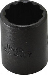 Proto - 5/8", 3/8" Drive, Standard Hand Socket - 12 Points, 1-1/8" OAL, Alloy Steel, Black Finish - A1 Tooling