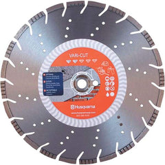 Husqvarna - 4-1/2" Diam, 5/8 & 7/8" Arbor Hole Diam, Continuous Edge Tooth Wet & Dry Cut Saw Blade - Diamond-Tipped, Fast Cutting Action, Standard Round Arbor - A1 Tooling