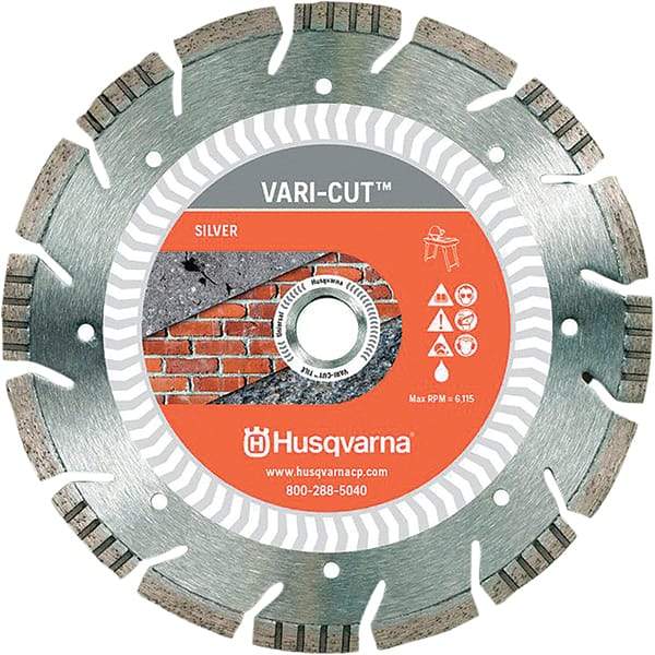 Husqvarna - 10" Diam, 5/8 & 7/8" Arbor Hole Diam, Continuous Edge Tooth Wet & Dry Cut Saw Blade - Diamond-Tipped, Fast Cutting Action, Standard Round Arbor - A1 Tooling