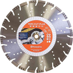 Husqvarna - 16" Diam, 25/32 & 1" Arbor Hole Diam, Continuous Edge Tooth Wet & Dry Cut Saw Blade - Diamond-Tipped, General Purpose Action, Standard Round Arbor - A1 Tooling