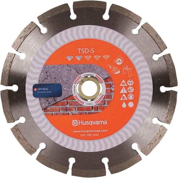 Husqvarna - 10" Diam, 5/8 & 7/8" Arbor Hole Diam, Continuous Edge Tooth Wet & Dry Cut Saw Blade - Diamond-Tipped, Fast Cutting Action, Standard Round Arbor - A1 Tooling