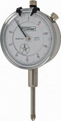 Fowler - 1" Range, 0-100 Dial Reading, 0.001" Graduation Dial Drop Indicator - 2-1/4" Dial, 0.1" Range per Revolution, Revolution Counter - A1 Tooling