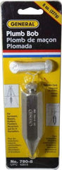 General - 4 Inch Long, 7/8 Inch Diameter Steel Plumb Bob - 8 Ounce - A1 Tooling