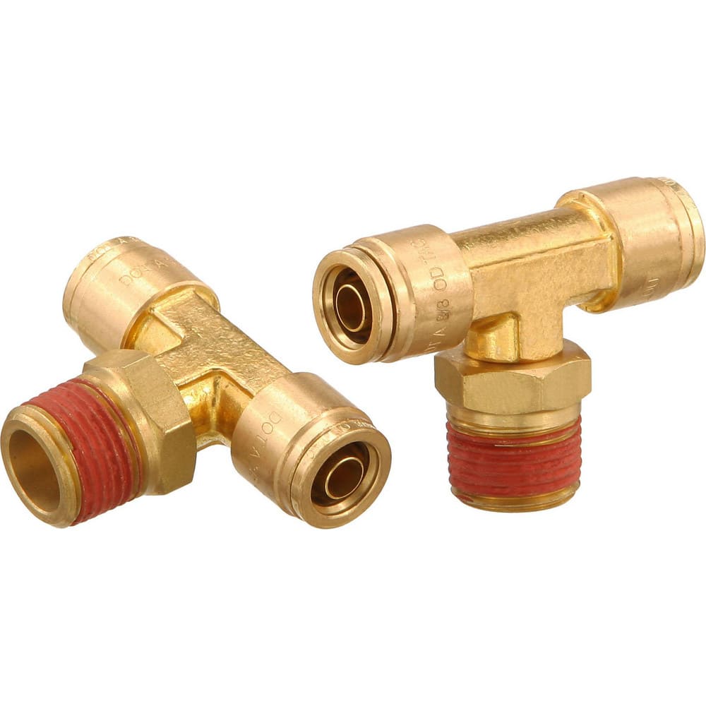 Metal Push-To-Connect Tube Fittings; Fitting Type: TEE BRCH SWV; Connection Type: Push-to-Connect x MNPT; Material: Brass; Thread Size: 1/2″; Tube Outside Diameter: 5/8; Fitting Shape: Tee; Maximum Working Pressure (Psi - 3 Decimals): 250.000; Standards: