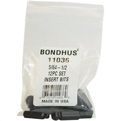 Bondhus - Screwdriver Bit Sets Type: Insert Bit Set Drive Size: 1/4 (Inch) - A1 Tooling