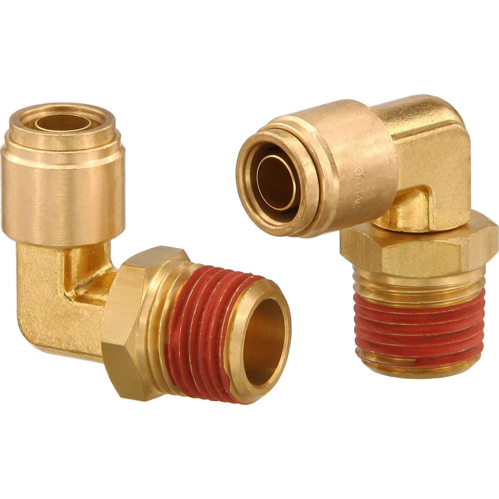 Metal Push-To-Connect Tube Fittings; Fitting Type: EL SWV; Connection Type: Push-to-Connect x MNPT; Material: Brass; Thread Size: 3/4″; Tube Outside Diameter: 3/8; Fitting Shape: 90 ™ Elbow; Maximum Working Pressure (Psi - 3 Decimals): 250.000; Standards: