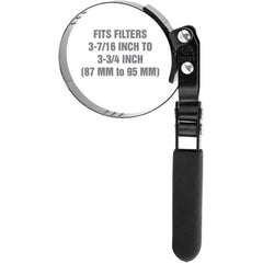 Oil Change Tools; Type: Swivel Handle Medium Oil Filter Wrench; For Use With: Light Truck & Passenger Vehicles; Features: Grippers in Band Bite For Non-Slip Removal; Comfortable Vinyl Coated Handle; Webb Lock with 3 Sets of Grippers to Hold Filter Accurat