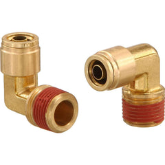 Metal Push-To-Connect Tube Fittings; Fitting Type: ELBOW; Connection Type: Push-to-Connect x MNPT; Material: Brass; Thread Size: 3/8″; Tube Outside Diameter: 1/4; Fitting Shape: 90 ™ Elbow; Maximum Working Pressure (Psi - 3 Decimals): 250.000; Standards: