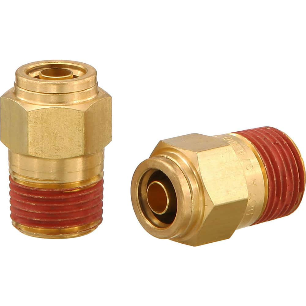 Metal Push-To-Connect Tube Fittings; Fitting Type: CONN; Connection Type: Push-to-Connect x MNPT; Material: Brass; Thread Size: 1/8″; Tube Outside Diameter: 5/32; Fitting Shape: Straight; Maximum Working Pressure (Psi - 3 Decimals): 250.000; Standards: DO