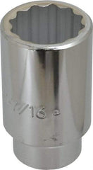 Proto - 1-7/16", 1/2" Drive, Deep Hand Socket - 12 Points, 3-1/2" OAL, Chrome Finish - A1 Tooling