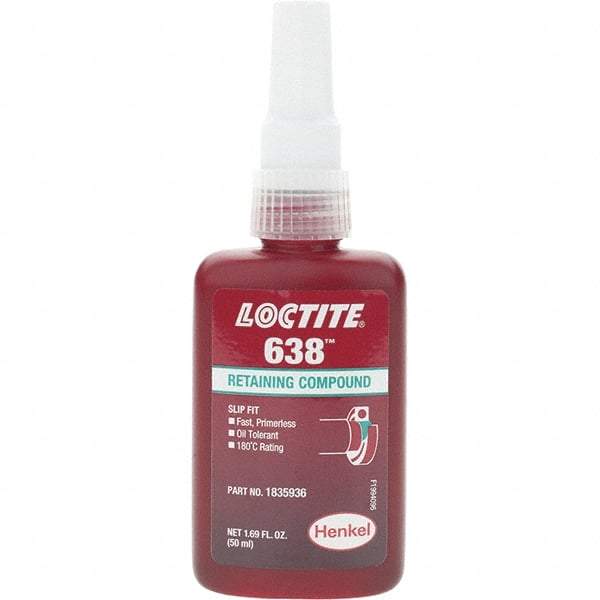 Loctite - 50 mL, Green, High Strength Retaining Compound - Series 638 - A1 Tooling