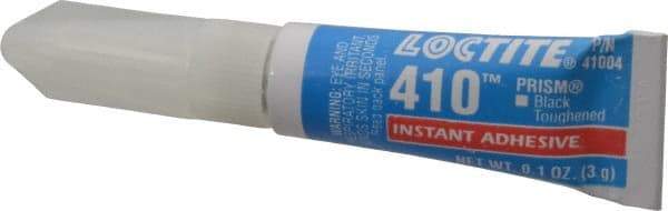 Loctite - 0.11 oz Tube Black Instant Adhesive - Series 410, 90 sec Working Time, 24 hr Full Cure Time, Bonds to Metal, Plastic & Rubber - A1 Tooling