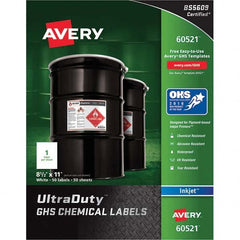 AVERY - Pack of (50), 8-1/2" x 11" White Synthetic Film ID Labels - A1 Tooling