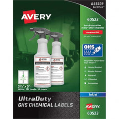 AVERY - Pack of (200), 3-1/2" x 5" White Synthetic Film ID Labels - A1 Tooling