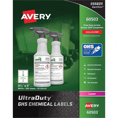 AVERY - Pack of (200), 3-1/2" x 5" White Synthetic Film ID Labels - A1 Tooling