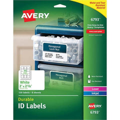 AVERY - Pack of (120), 2" x 2-5/8" White Paper Multipurpose Labels - A1 Tooling