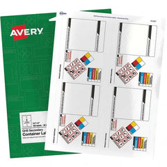 AVERY - Pack of (100), 3-1/2" x 5" White Paper ID Labels - A1 Tooling