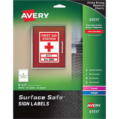 AVERY - Pack of (30), 5" x 7" White Polyester Durable Square Labels - A1 Tooling