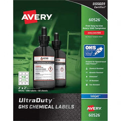 AVERY - Pack of (600), 2" x 2" White Synthetic Film ID Labels - A1 Tooling