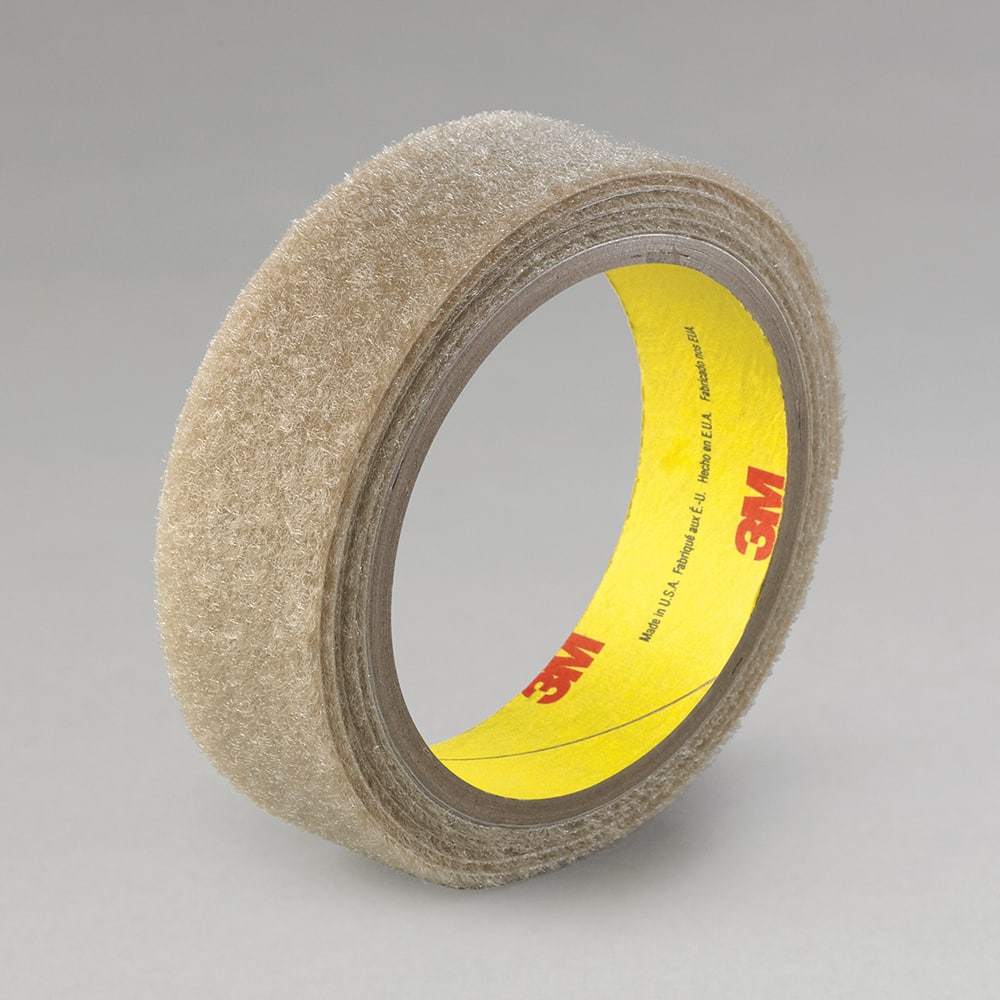 3M - Hook & Loop; Component Type: Loop ; Type: Loop ; Shape: Roll ; Color: Beige ; Adhesive Material: Rubber - Exact Industrial Supply