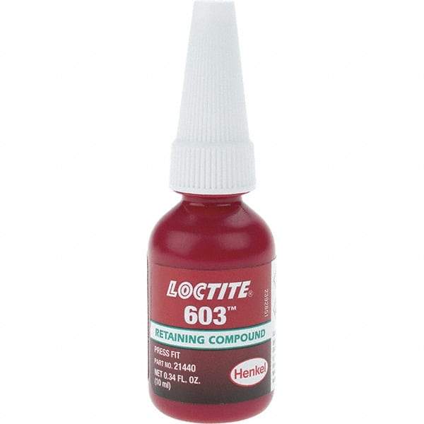 Loctite - 10 mL Tube, Green, Liquid High Strength Retaining Compound - Series 603 - A1 Tooling