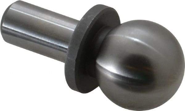 Jergens - 3/4" Ball Diam, 3/8" Shank Diam, Steel Inspection Tooling Ball - Slip-Fit Shank, 1-1/4" Ball Center to Shank Bottom, 1/2" Ball Center to Shoulder Bottom, with Shoulder - A1 Tooling