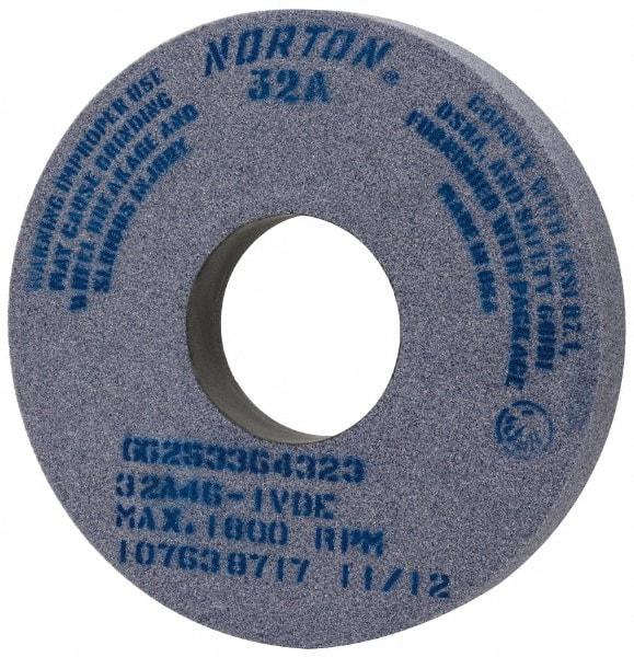 Norton - 14" Diam x 5" Hole x 2" Thick, I Hardness, 46 Grit Surface Grinding Wheel - Aluminum Oxide, Type 1, Coarse Grade, 1,800 Max RPM, Vitrified Bond, No Recess - A1 Tooling