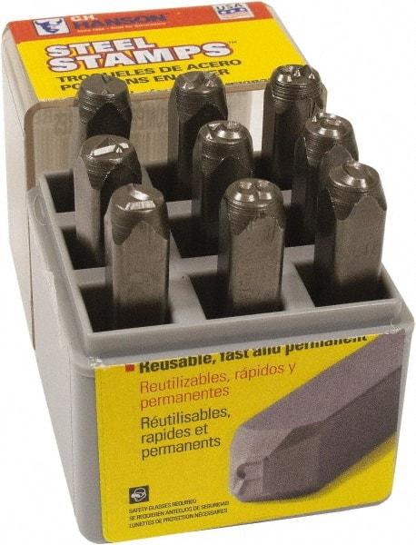 C.H. Hanson - 9 Piece, 1/16" Character Steel Stamp Set - Figures, Reverse - A1 Tooling