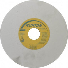 Norton - 7" Diam x 1-1/4" Hole x 1/2" Thick, J Hardness, 100 Grit Surface Grinding Wheel - Aluminum Oxide, Type 1, Fine Grade, 3,600 Max RPM, Vitrified Bond, No Recess - A1 Tooling