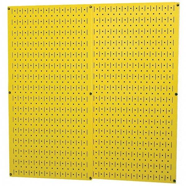 Wall Control - 32" Wide x 32" High Peg Board Storage Board - 2 Panels, Metal, Yellow - A1 Tooling