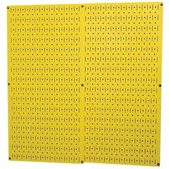 Wall Control - 32" Wide x 32" High Peg Board Storage Board - 2 Panels, Metal, Yellow - A1 Tooling