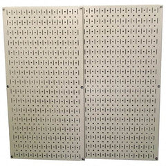 Wall Control - 32" Wide x 32" High Peg Board Storage Board - 2 Panels, Metal, Beige - A1 Tooling