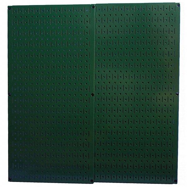 Wall Control - 32" Wide x 32" High Peg Board Storage Board - 2 Panels, Metal, Green - A1 Tooling