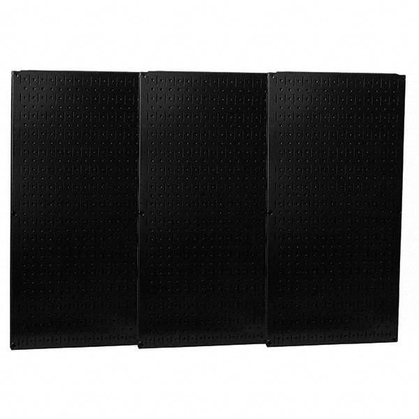 Wall Control - 48" Wide x 32" High Peg Board Storage Board - 3 Panels, Metal, Black - A1 Tooling