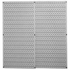 Wall Control - 32" Wide x 32" High Peg Board Storage Board - 2 Panels, Metal, Gray - A1 Tooling