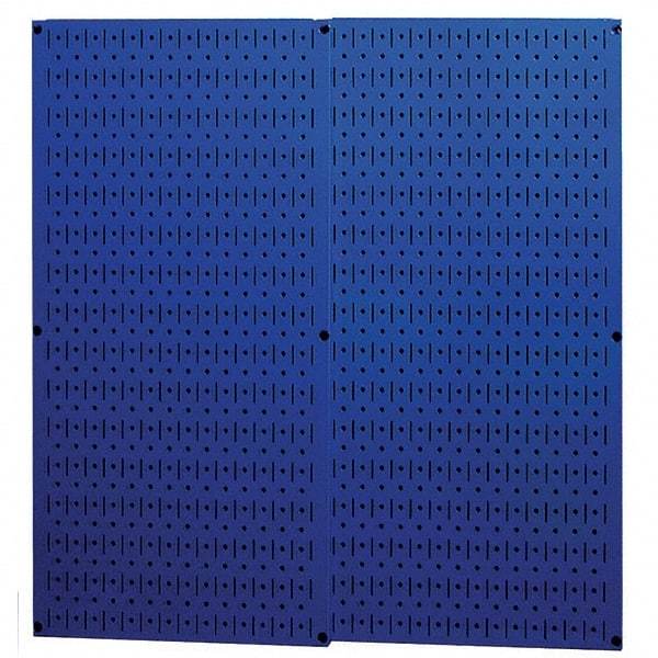 Wall Control - 32" Wide x 32" High Peg Board Storage Board - 2 Panels, Metal, Blue - A1 Tooling