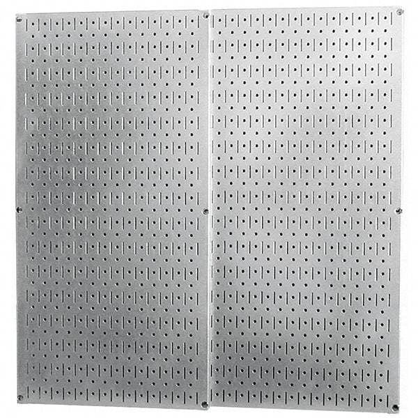 Wall Control - 32" Wide x 32" High Peg Board Storage Board - 2 Panels, Galvanized Steel, Metallic - A1 Tooling