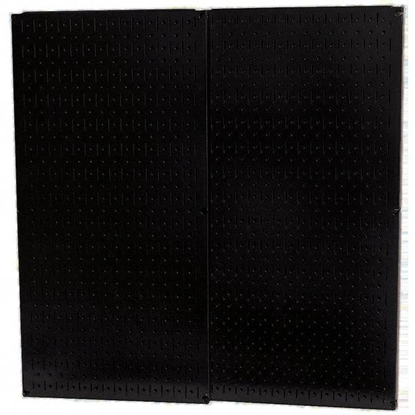 Wall Control - 32" Wide x 32" High Peg Board Storage Board - 2 Panels, Metal, Black - A1 Tooling