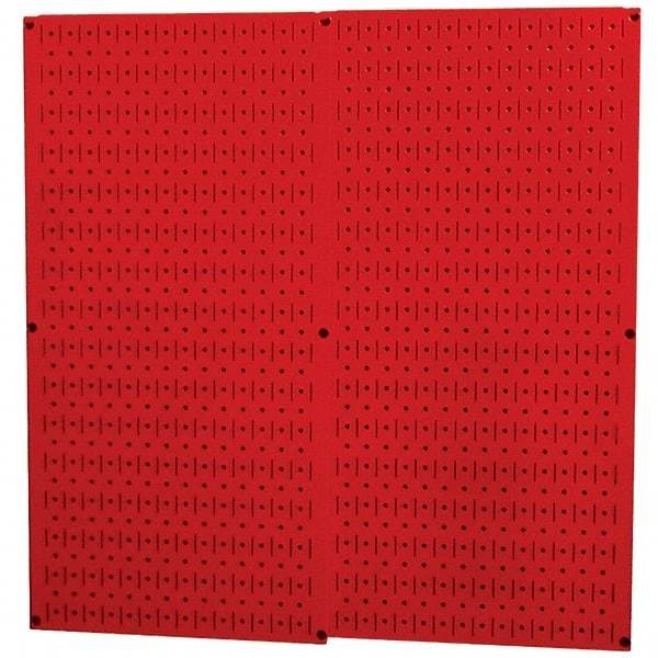 Wall Control - 32" Wide x 32" High Peg Board Storage Board - 2 Panels, Metal, Red - A1 Tooling