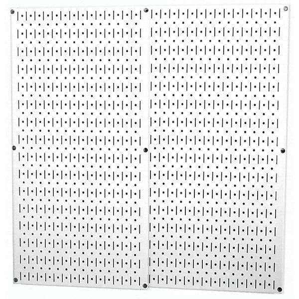 Wall Control - 32" Wide x 32" High Peg Board Storage Board - 2 Panels, Metal, White - A1 Tooling