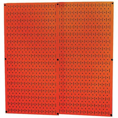 Wall Control - 32" Wide x 32" High Peg Board Storage Board - 2 Panels, Metal, Orange - A1 Tooling