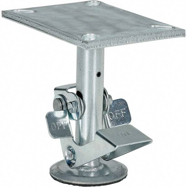 Vestil - 8" Mounting Height, Floor Truck Lock for 6" Diam Caster Wheels - 7" Retracted Clearance - A1 Tooling