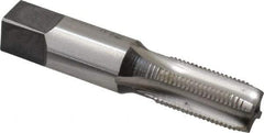 Reiff & Nestor - 1/8-28" BSPP, 4 Flutes, Plug Chamfer, Bright Finish, High Speed Steel British Standard Pipe Tap - 0.4375" Shank Diam, 0.328" Square Size, 3/4" Thread Length, 2-1/8" Overall Length, Series 122P - Exact Industrial Supply