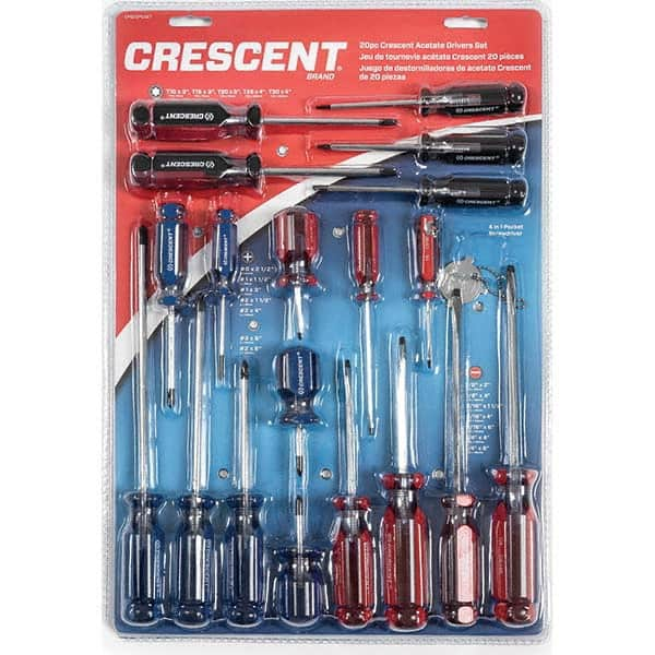 Crescent - Screwdriver Sets Screwdriver Types Included: Philips , Slotted; Torx Number of Pieces: 20 - A1 Tooling